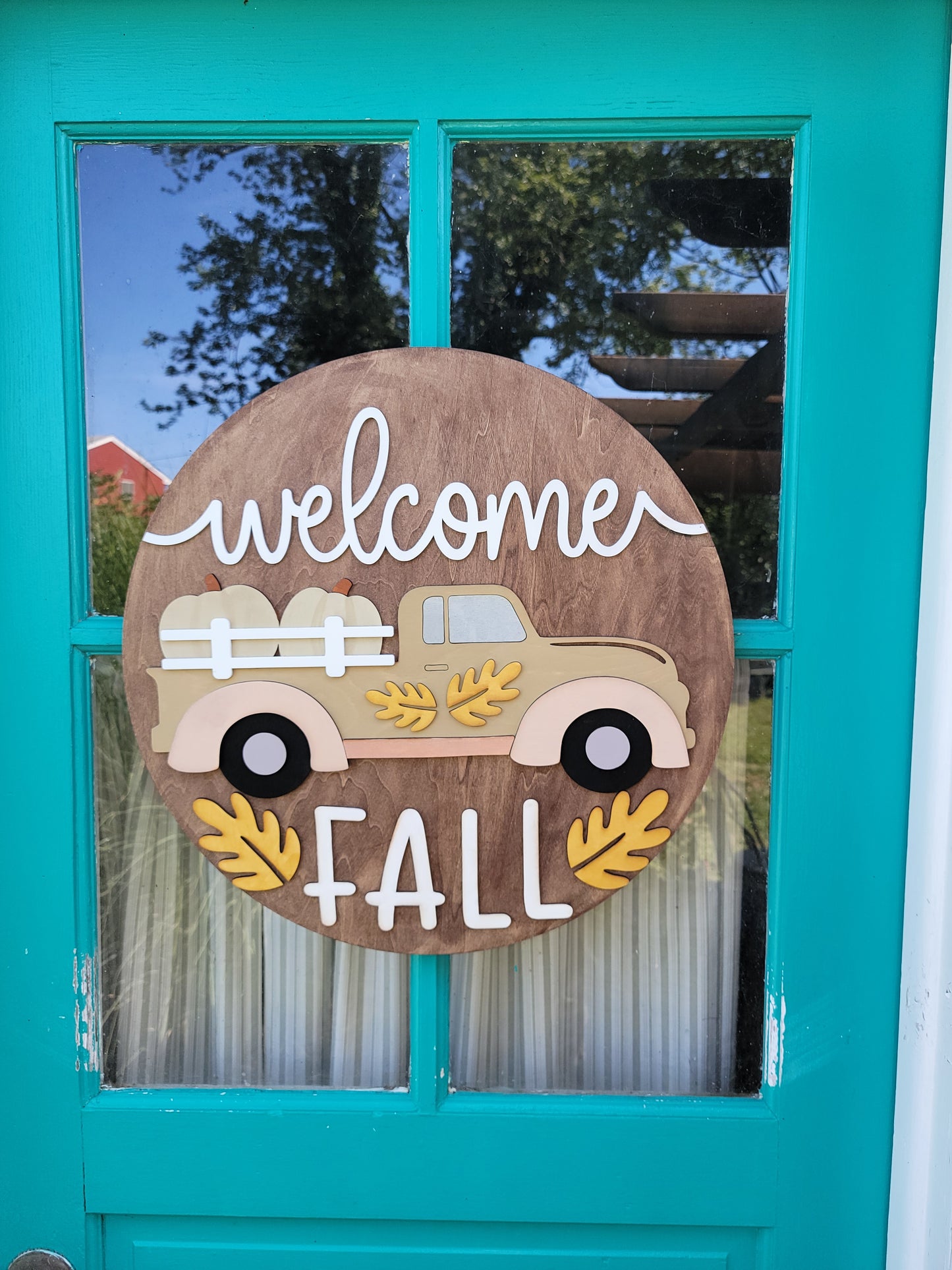 Welcome Fall Pick Up Truck Sign
