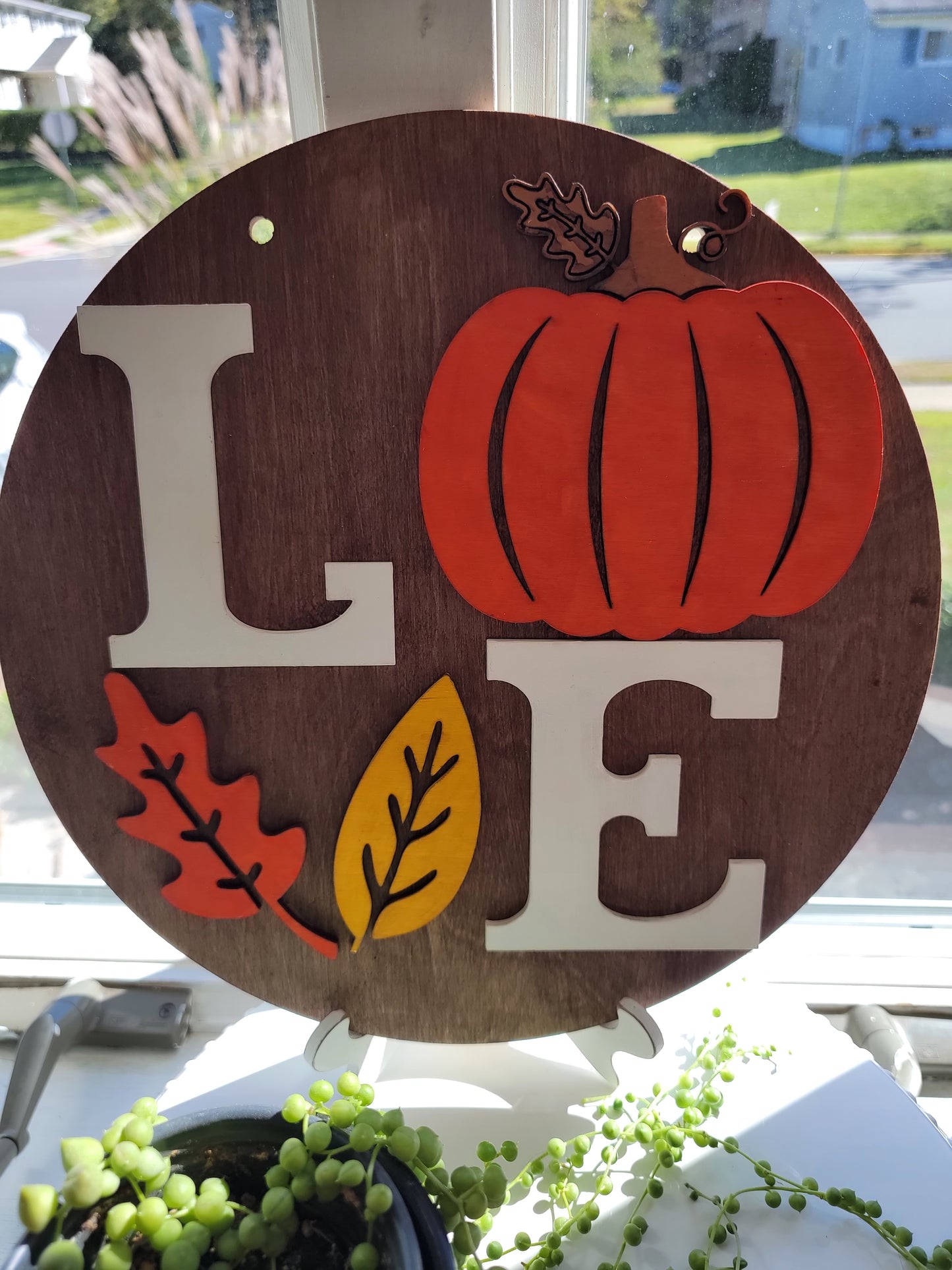 Love Pumpkins hand painted mini sign