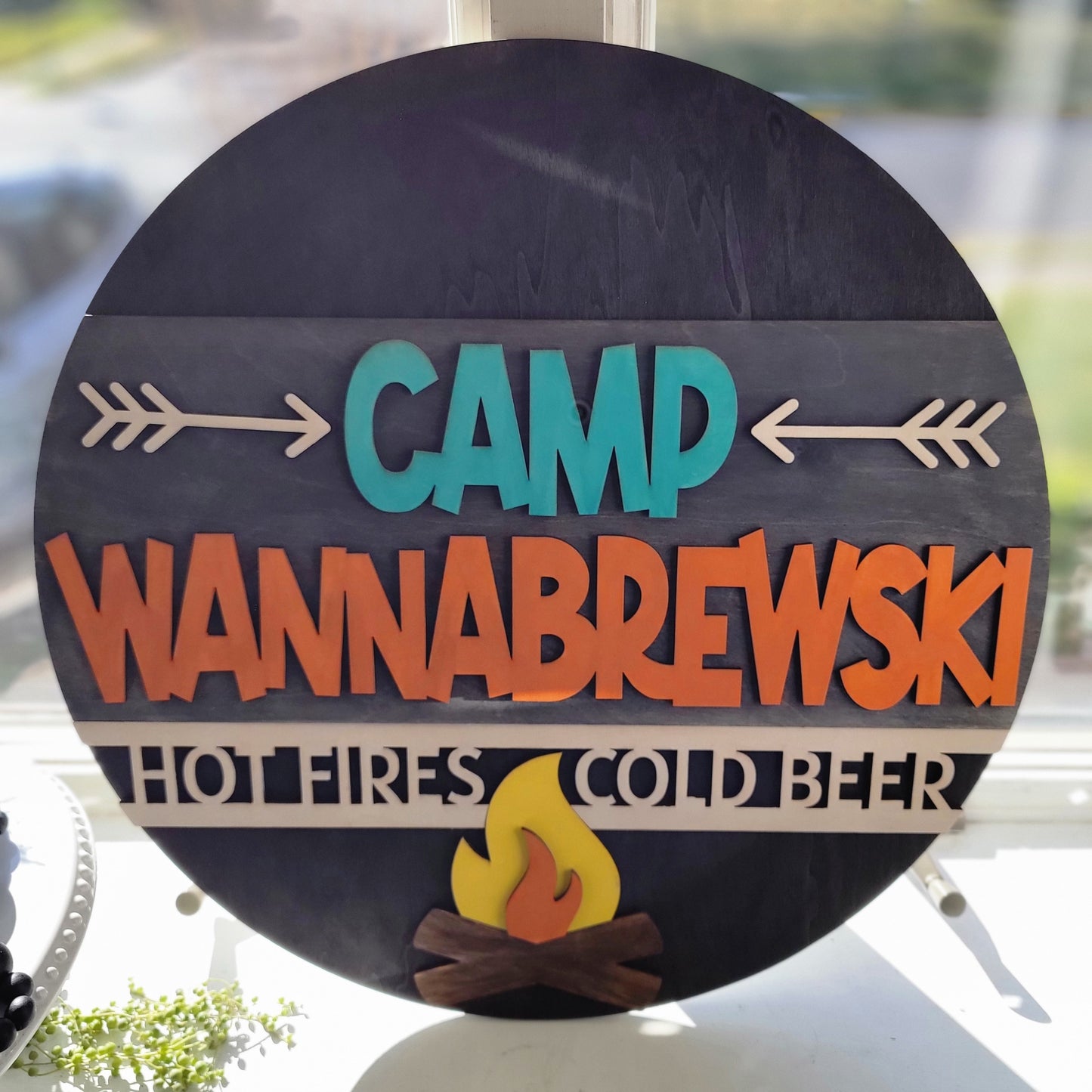 Camp Wannabrewski Handpainted wood sign