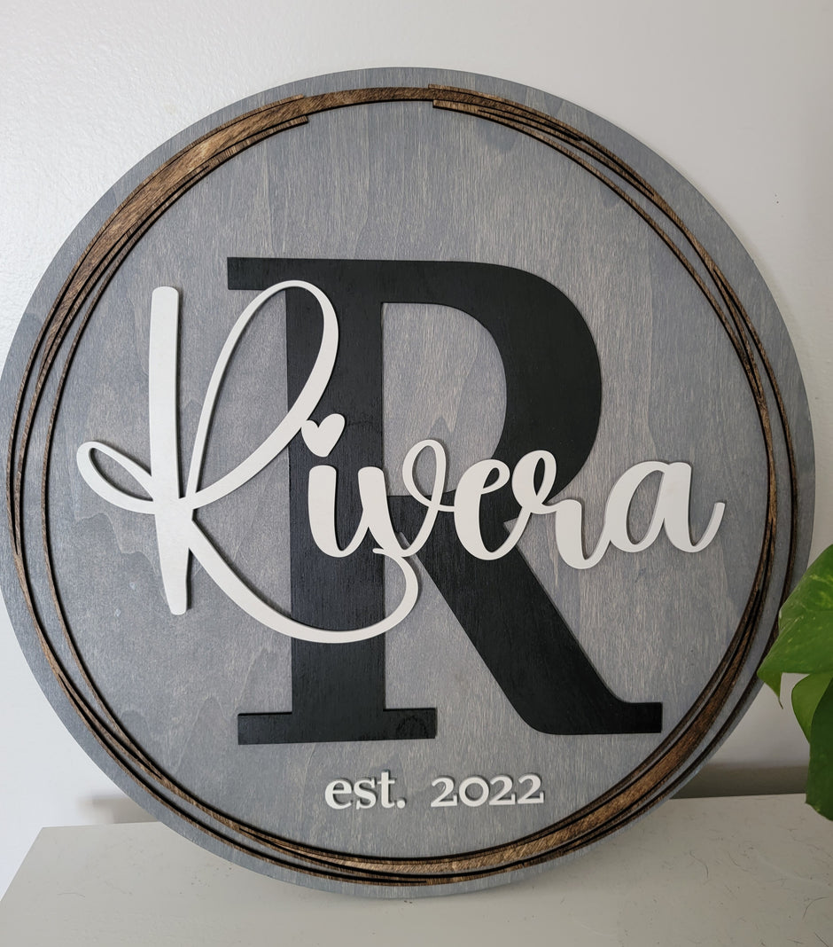 Custom Family signs – Evelyn & Andy