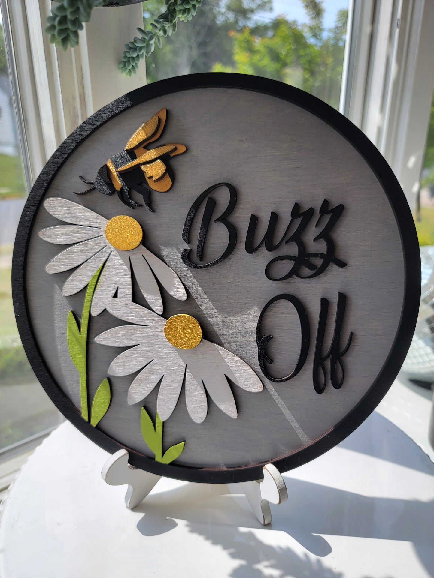 Buzz Off Wood Sign