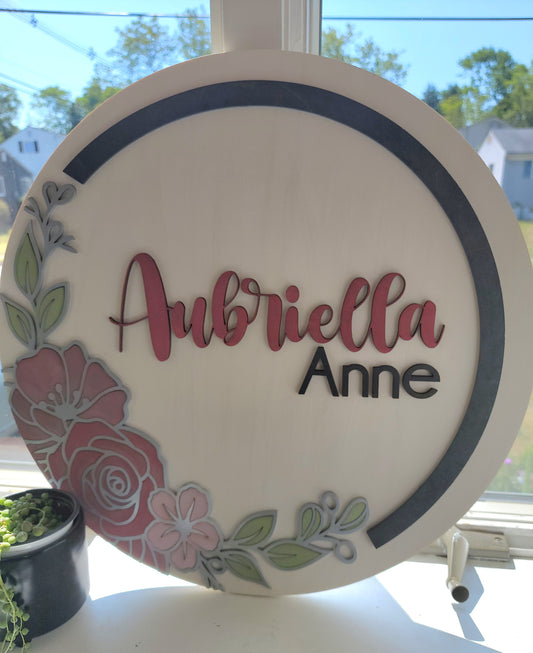 Aubriella Custom Nursery Sign