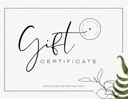 Evelyn & Andy gift certificate