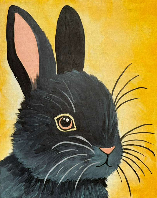Black Bunny Canvas Art Kit