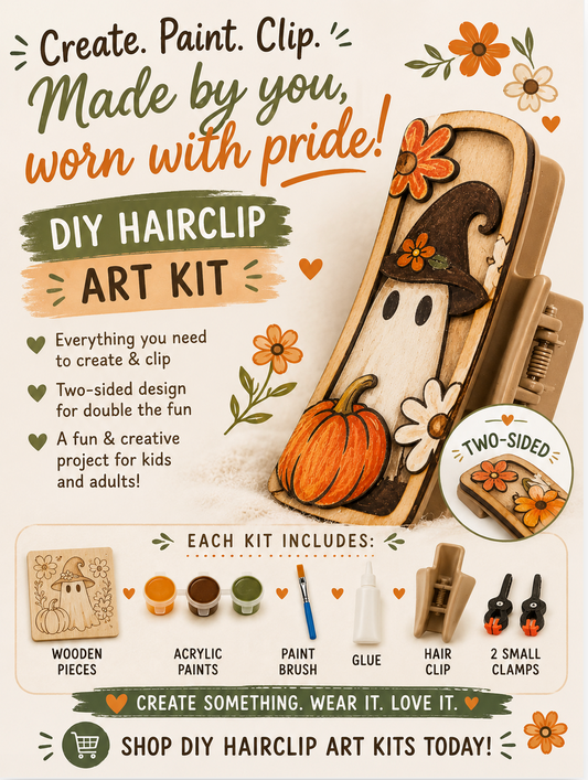DIY Hair Clip Paint Kit Flower Ghost