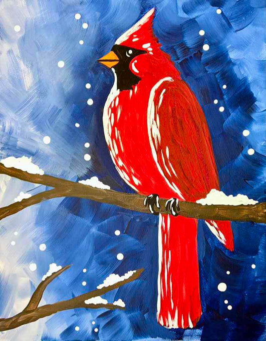 Winter Cardinal Canvas Art Kit