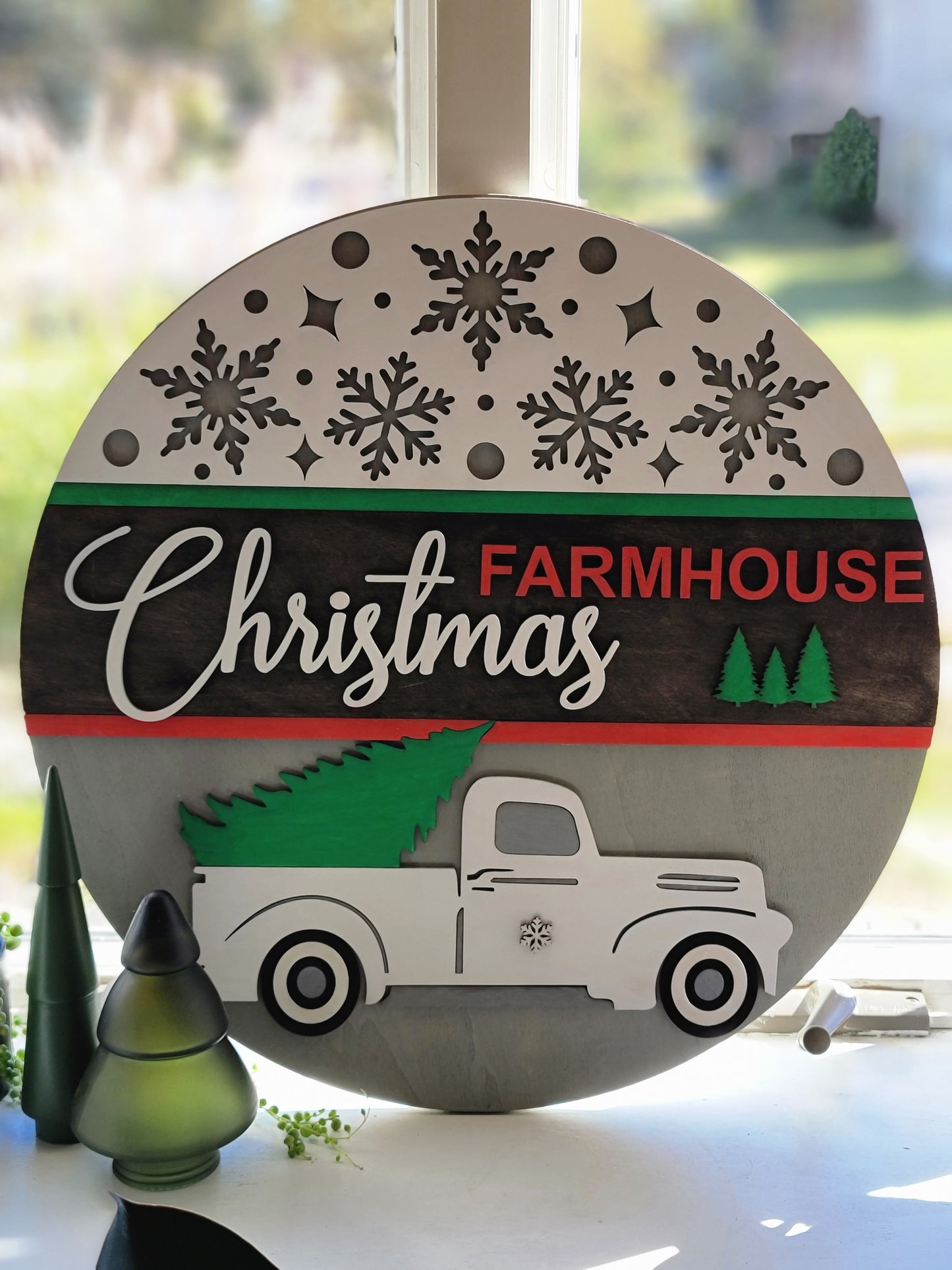 Farmhouse Christmas 19.5" wood sign